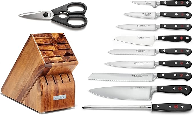 WÜSTHOF Classic 11-Piece Knife Block Set, Acacia