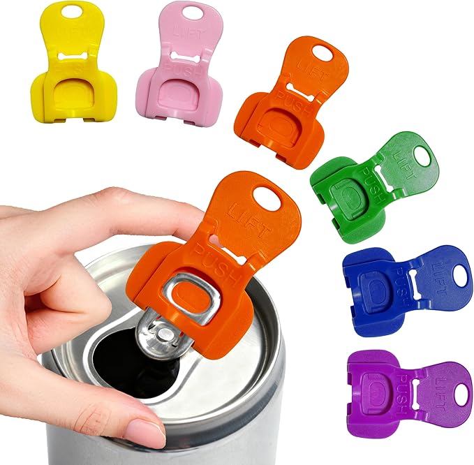 6Pcs Soda Can Opener and Drink Protector Set, Colorful Pop Can Opener Tool for Party Supplies, BBQ, Travel