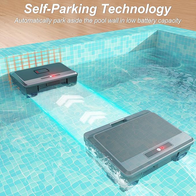 2026 Upgraded Solar Powered Robotic Pool Skimmer Surface Cleaner Dual Charging Options Smart Obstacle Avoidance 24/7 Continuous Cleaning Ideal for Above Ground Pool -APP Support