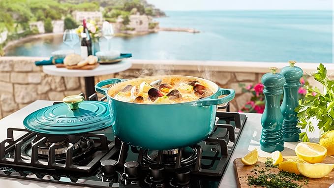 Le Creuset Enameled Cast Iron Signature Round Dutch Oven, 5.5 qt., Riviera