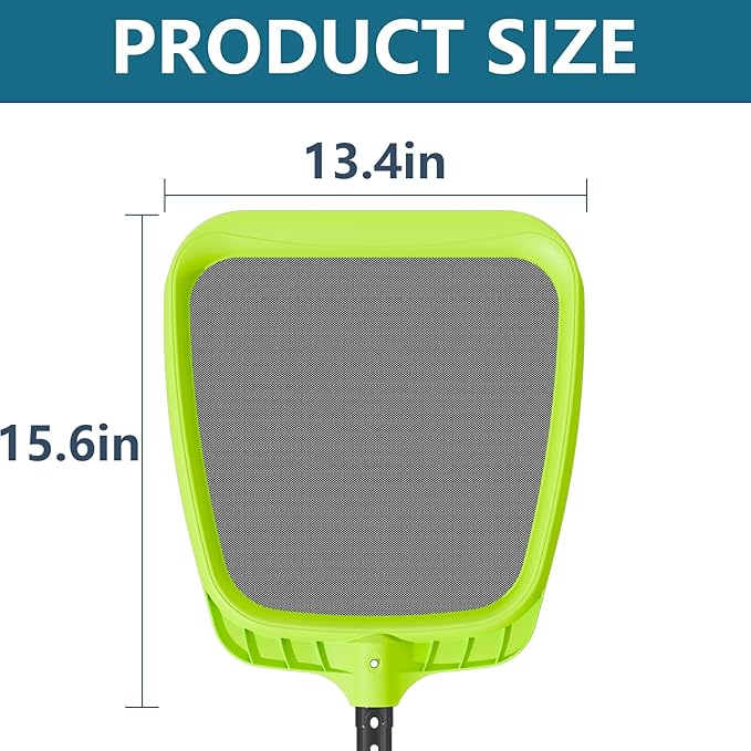 Sepetrel Pool Skimmer Net - Professional Heavy Duty Reinforced Frame Nylon Flat Leaf Rake Net,for Spa Pond Swimming Pool, Cleaning Supplies and Accessories, (Pole Not Included)