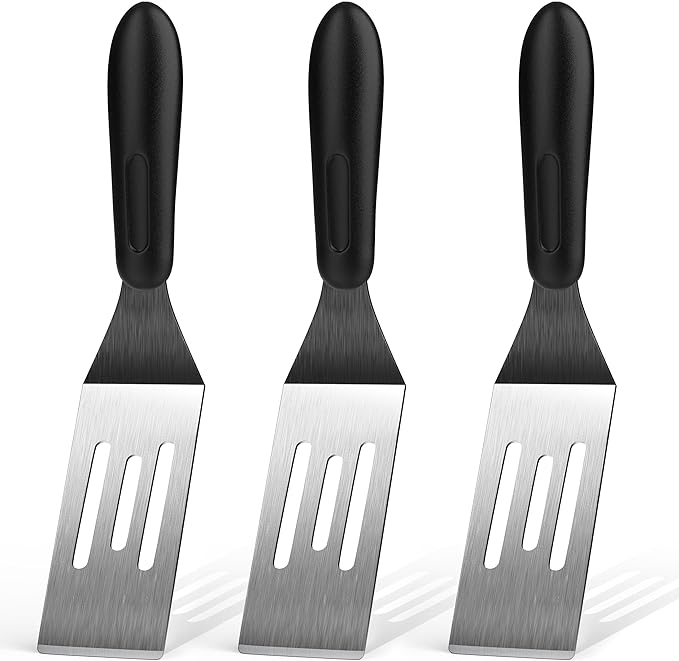 Small Spatula 3 Pieces, Mini Serving Spatula for Kitchen Use, Metal Spatula for Serving and Turning, Ideal for Pancakes, Brownies, Desserts, Cookie, Eggs or Small Pan
