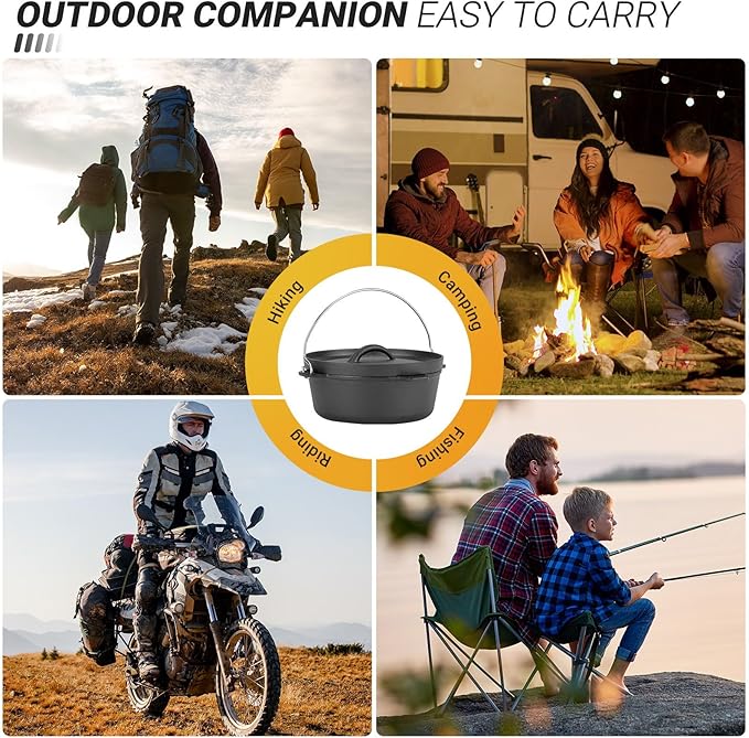 Cast Iron Dutch Oven Pot with Lid, for Small Dishes, Side Dishes, Camping Cookware set, BBQ, Garlic Roaster, 1.5 Quart Pan