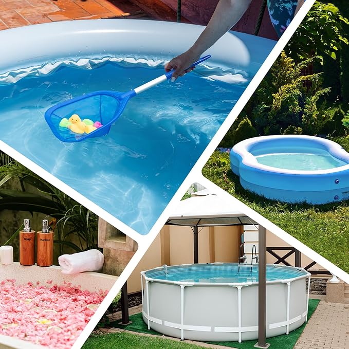 Swimming Pool Skimmer Net 26.8 inches, Leaf Rake Net with Fine Aluminum Pole for Fast Cleaning Ponds, Hot Tub, and Spas, Pool Cleaner Supplies and Accessories