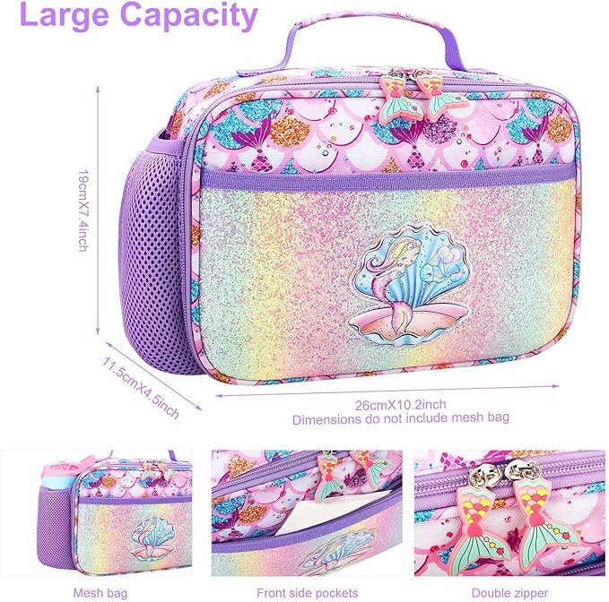RHCPFOVR Kids Lunch Bag - Insulated Lunch Box for Boys Girls,Washable Lunch Bag and Reusable Toddler Leak-proof Lunchbox for School and Daycare
