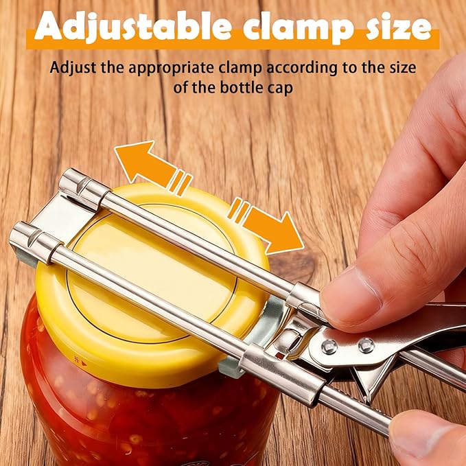 Adjustable Stainless Steel Jar Opener, 2026 New Jar Openers for Seniors, EasyGrip Adjustable HighLeverage stainlesssteel (2PCS)