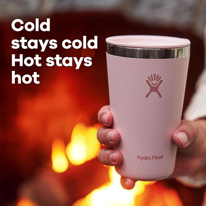 Hydro Flask All Around Tumbler Press-in Lid, Insulated Travel Mug, Stainless Steel Coffee Cup 20 Oz White