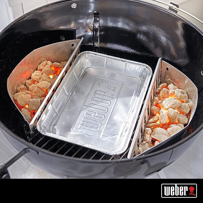 Weber Aluminum Drip Pans 10‑Pack – Disposable Foil Pans for Indirect Cooking, Catching Drippings, Ideal for Roasts, Turkeys & Gravy Drippings - Compatible with Weber Gas Grills