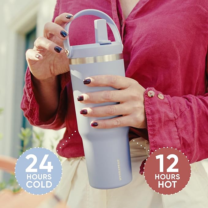 Hydrapeak Nomad 32 oz Tumbler with Handle and Straw Lid, Leakproof, Double Insulated, 32oz Cup, Stainless Steel | Navy