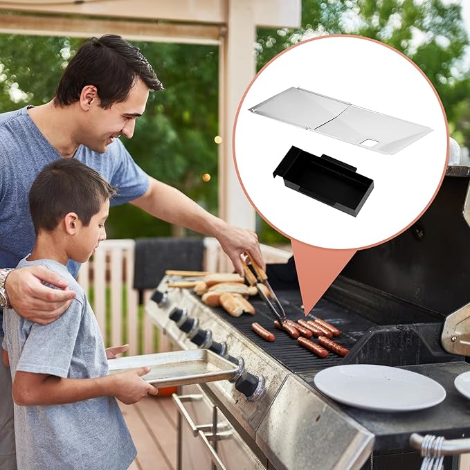 Universal Grease Tray with Catch Pan for Nexgrill 720-0888s 720-0888 720-0896, 3/4/5 Burner Gas Grill , Adjustable Drip Pan for Expert ,Charbroil, Dynaglo, Kenmore, BHG, Grill Master Backyard Uniflame