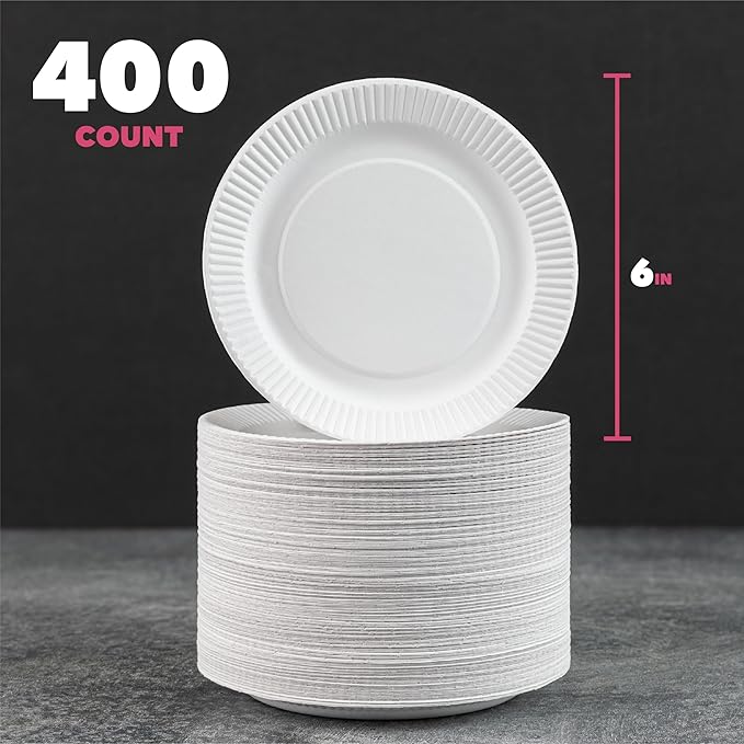 6 Inch Round paper Plates (400)