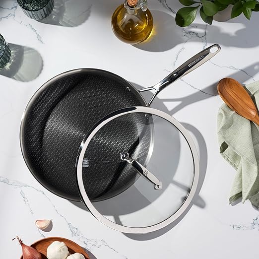 Henckels Paradigm Ceramic 12-inch Stainless Steel Dual Performance Fry Pan with Lid
