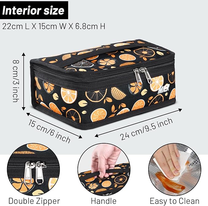 MIER Small Lunch Bag for Kids & Adults Compact Insulated Lunch Box Portable Thermal Mini Cooler for Work School Travel, Fruits
