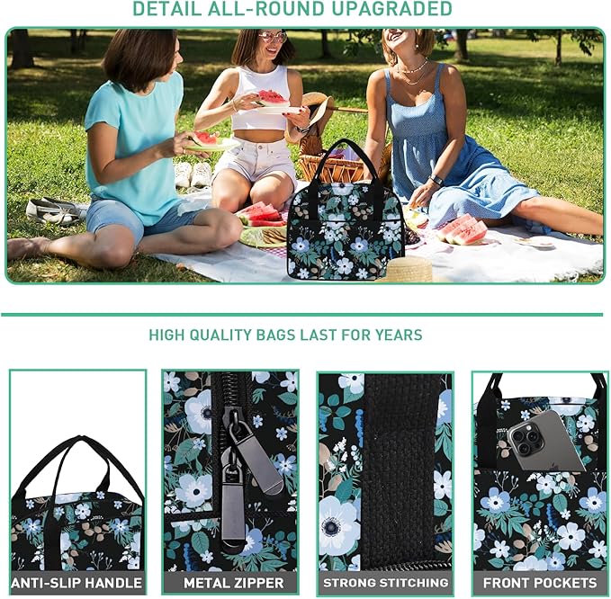VLM Lunch Bag,Lunch Box for Women Men,Reusable Insulated Lunch Tote,Small Leakproof Cute Lunch Cooler with High Capacity for Work,Picnic,Camping