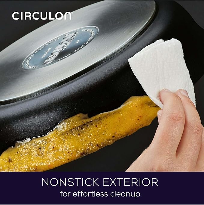 Circulon Symmetry Hard Anodized Nonstick Frying Pan Set / Skillet Set - 10 Inch and 12 Inch, Black