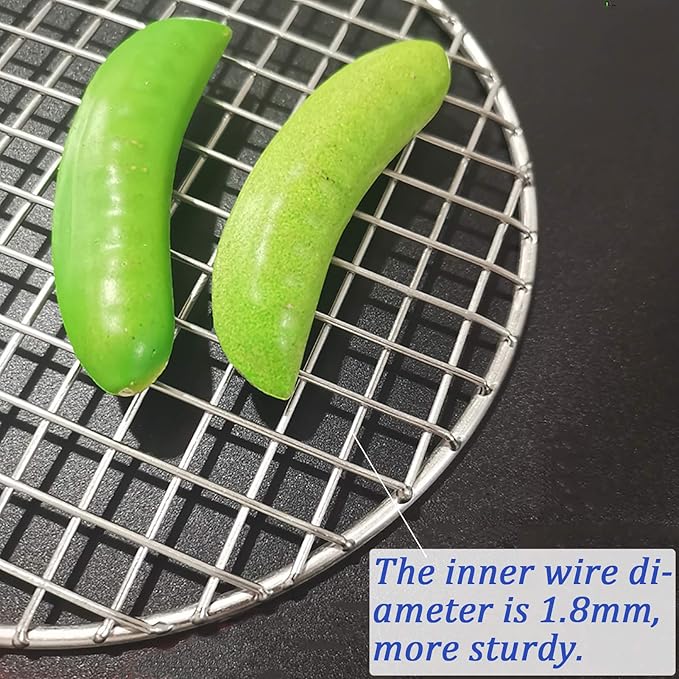 Wire Baking Rack with Legs for Airfryer/Oven/Sheet Pan Dia 9.8" Multi-Purpose Round Cooling Cooking Rack 304 Stainless Steel Barbecue Rack/Carbon Baking Net/Grill/Pan Grate (250mm/9.8")