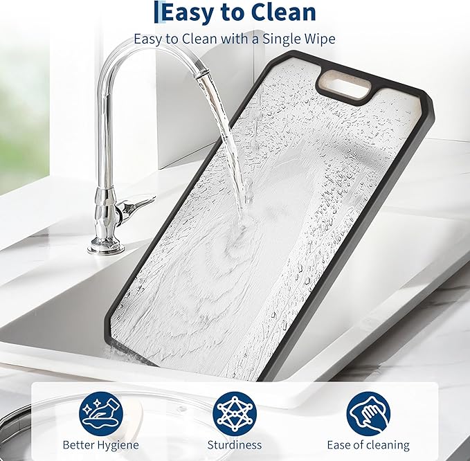 Garvee Stainless Steel Cutting Board for Kitchen, Double Sided Chopping Board with Deep Juice Groove & Handle, Stainless Steel/PP, Dishwasher Safe, 15x10 Inch (15.2"L x 10.5"W)