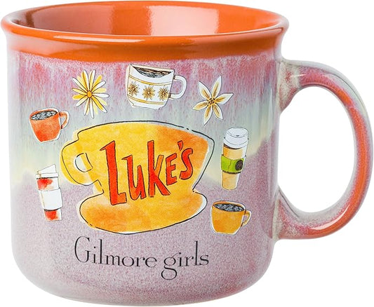 Silver Buffalo Gilmore Girls High Gloss Ceramic Camper Mug Featuring Luke's Diner Logo, 20 Ounces