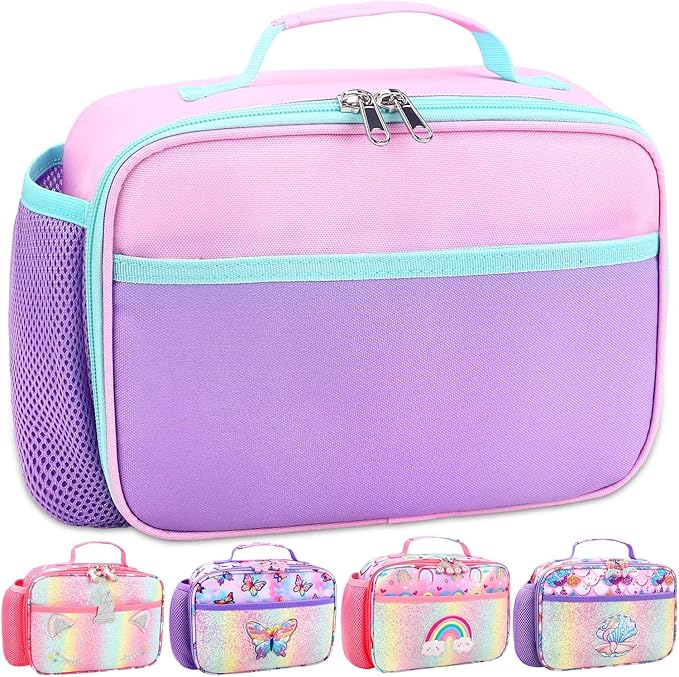 RHCPFOVR Kids Lunch Box for Girls Teens Insulated Lunch Bag Reusable Lunch Tote Kit for School Travel