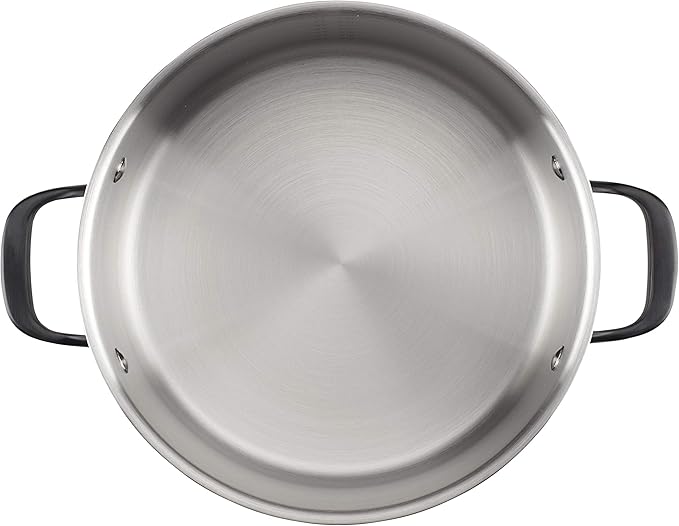 KitchenAid 5-Ply Clad Polished Stainless Steel Stock Pot/Stockpot with Lid, 8 Quart