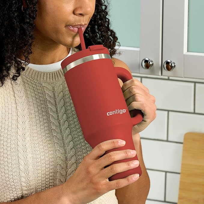 Contigo Streeterville 40oz Tumbler, Stainless Steel Vacuum Insulated, Leak-Proof, Cold for 29 Hours, Goji Berry