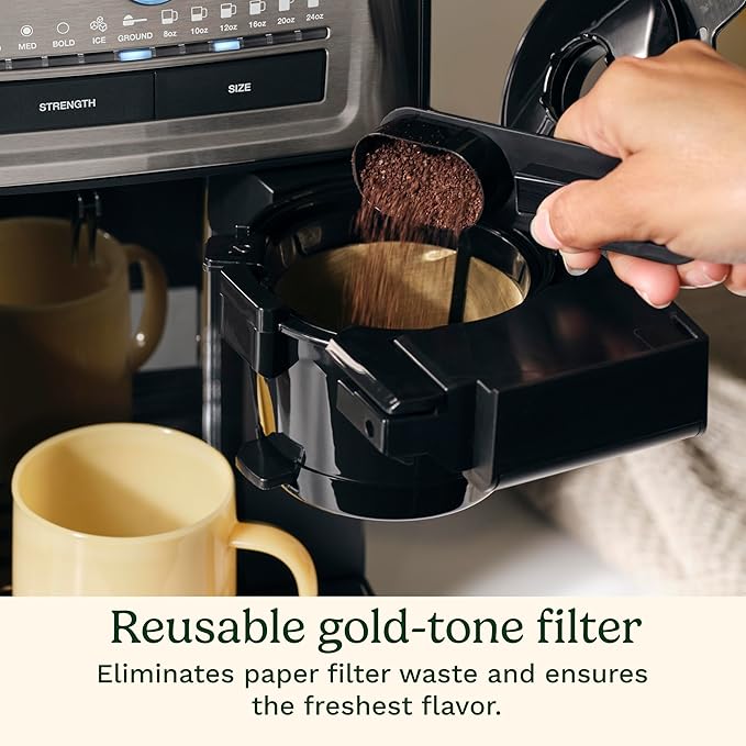 Cuisinart Coffee Maker, Custom Grind and Brew Single Cup Coffee Maker, 6 Cup Sizes, Built-in Stainless Steel Burr Mill, Adjustable Strength, Grind Control and Over Ice Feature, Easy Cleaning, DGB-30