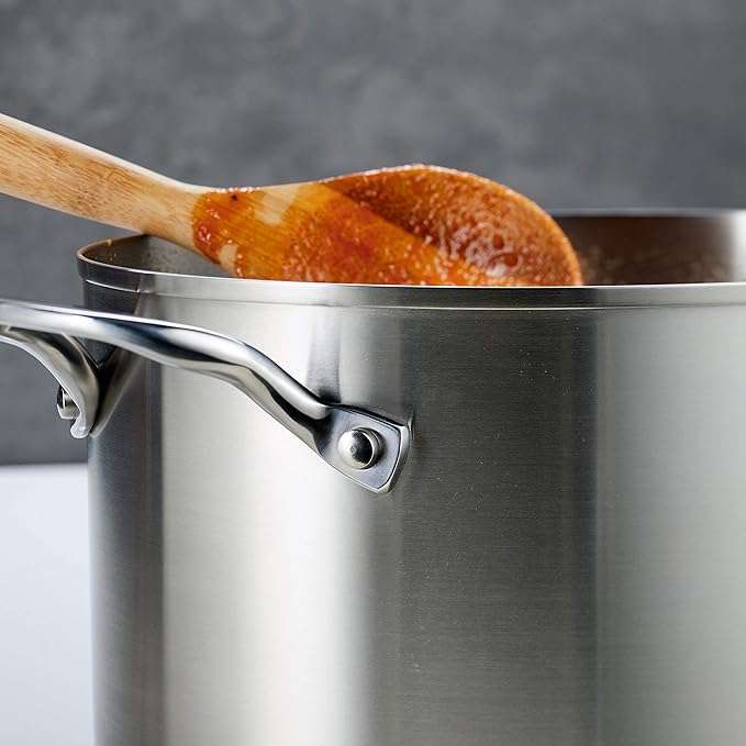 KitchenAid 71003 3-Ply Base Brushed Stainless Steel Stock Pot/Stockpot with Lid, 8 Quart