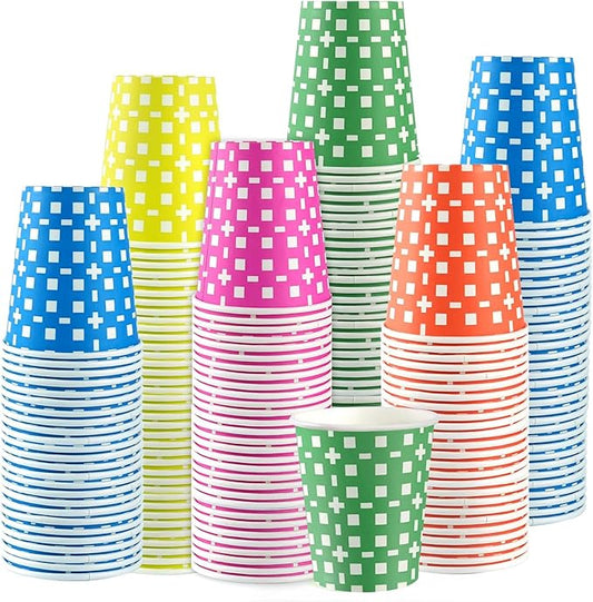 500Pack 5 oz Paper Cups, Multicolor Small Bathroom Mouthwash Disposable Paper Cups Dessert Dispenser for Home Use, Party, Picnic, Travel and Event, BBQ, 5 Colors