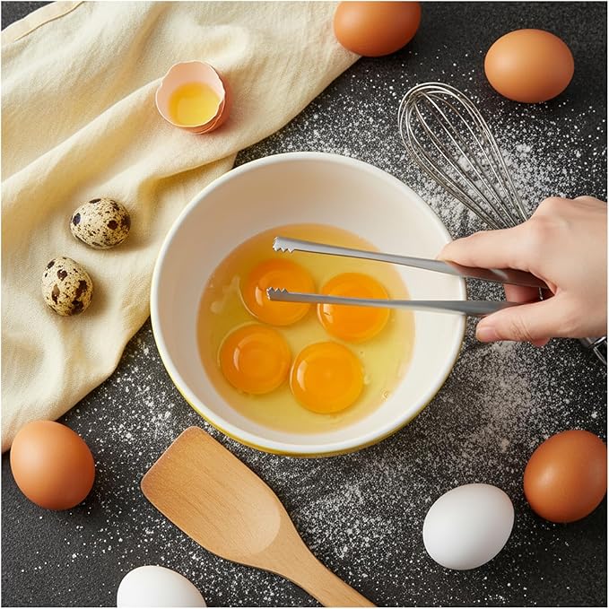 3pcs Chalaza Remover for Eggs, 5.98 Inch Egg Chalaza Removal Tool, Toothed Design Eggshell Fragment Remover Tong for Cooking Food Cake Bakers Pastry Chefs