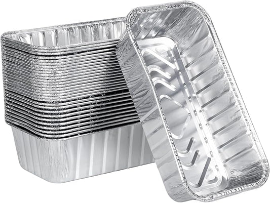 2lb Aluminum Loaf Baking Pans,Heavy Duty Foil Baking Container for Baking Holiday Treats Food Storage, Takeout,Homemade or Commercial- 8.5 x 4.5 x 2.5 (50 Pack)