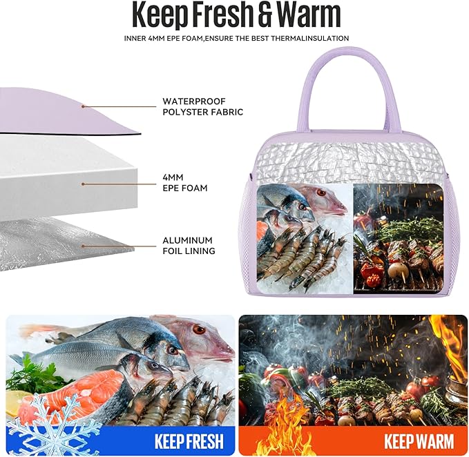 Lunch Bag Women/Men Lunch Box Women/Men (Lavender)