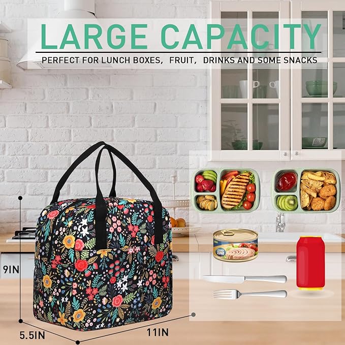 VLM Lunch Bag,Lunch Box for Women Men,Reusable Insulated Lunch Tote,Small Leakproof Cute Lunch Cooler with High Capacity for Work,Picnic,Camping
