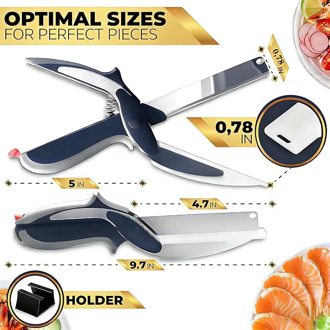 Separable Stainless Steel Barbecue Steak Cutting Shear Household Vegetable Scissors 2 In 1 Multi Kitchen Tool Fruit Knife