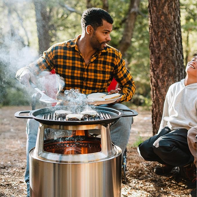 Solo Stove Large Cast Iron Grill Top, Cookware for Bonfire and Yukon fire pit, Fireplace accessory, Cooking surface: 17.75", Weight: 17 lbs