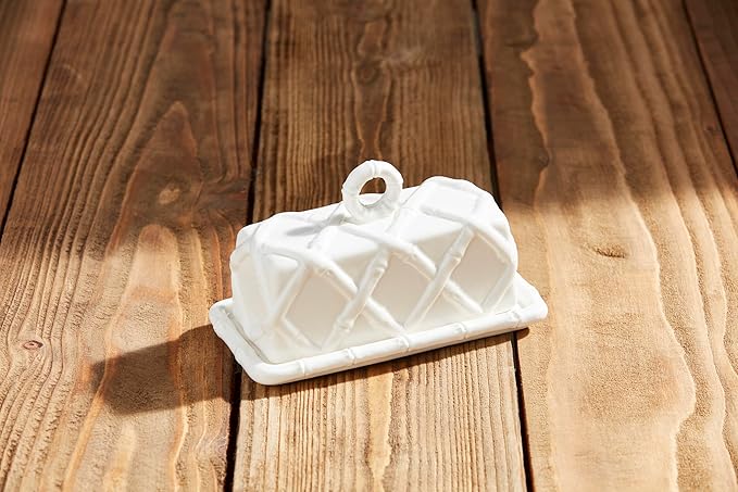 Mud Pie Bamboo Butter Dish; 4 3/4" x 7"