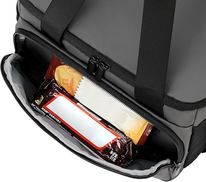 ZEEMO Insulated Lunch Bag for Men Women, Cooler with Adjustable Shoulder Strap, Leakproof Box for Work, Picnic, Medium Size, Grey