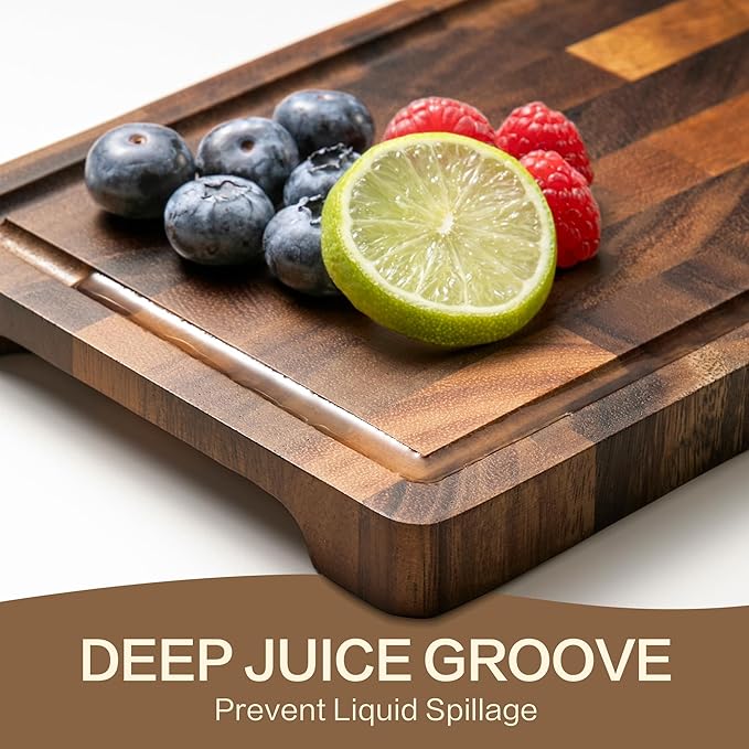 Walnut Wood Cutting Board Small End Grain Board for Kitchen, Compact Size with Non-Slip Base, Lightweight & Durable for Cheese and Small Prep, 9x6x0.8 Inch