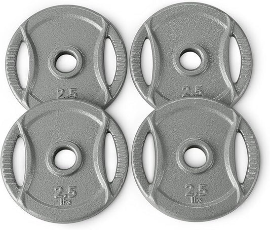 Amazon Basics 1-Inch Cast Iron Grip Weight Plates