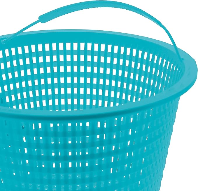 U.S. Pool Supply Swimming Pool Teal Blue Plastic Skimmer Replacement Basket (Set of 2) - Skimmer Basket for Inground Pool, Skim Filter Remove Leaves Debris - 8" Top, 5.5" Bottom, 5" Deep, Not Weighted