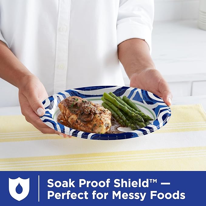 Dixie Paper Plates, 10 Inch, 44 Count | 3X Stronger | Heavy Duty | Microwave-Safe | Soak-Proof