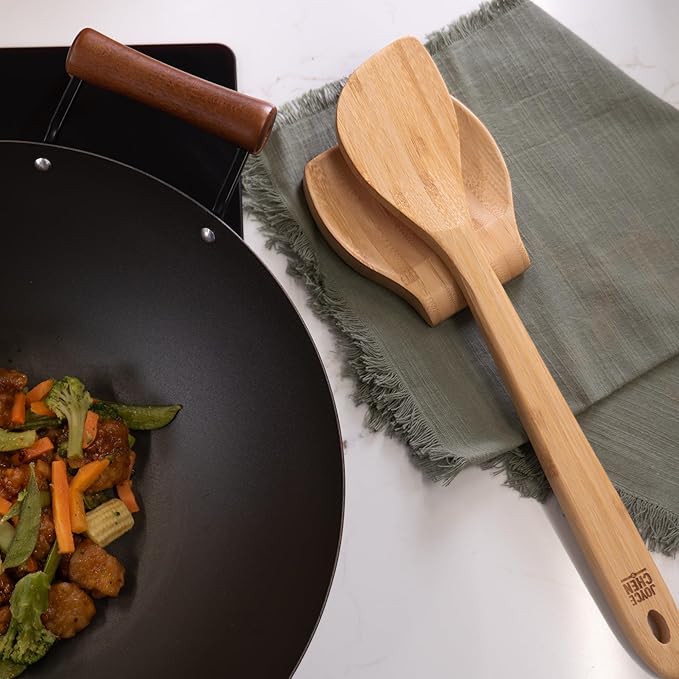 Joyce Chen Burnished Bamboo Wok Spatula, 15-Inch