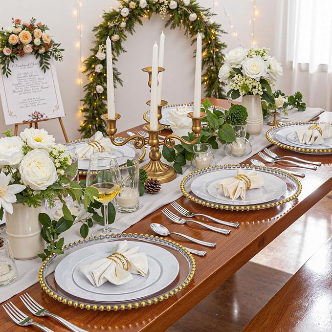 WDF 160 Pieces Silver Plastic Silverware - Silver Disposable Silverware - Plastic Silverware Heavy Duty - 80 Forks 40 Knives 40 Spoons - Disposable Cutlery Perfect for Party Baby Shower Wedding Spring