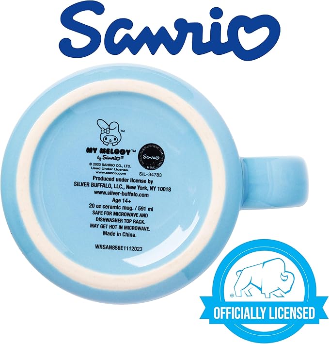 Silver Buffalo Sanrio Hello Kitty and Friends My Melody and Flat Ceramic Camper Mug, 20 Ounces