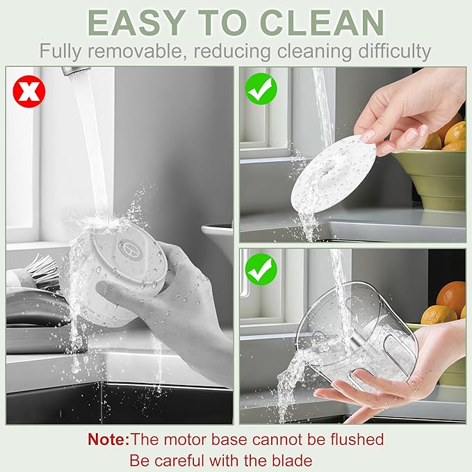 250ml Electric Garlic Chopper, Portable Garlic Press, Wireless Mini Food Processor, Rechargeable Garlic Chopper Mincer for Ginger, Chili, Onion, Minced Meat and Spices (Green)