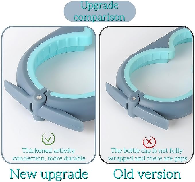 Jar Opener for Weak Hands, Seniors with Arthritis, 5-in-1 Jar & Bottle Opener Easy Grip - Non-Slip Silicone Gripper Pad, Easy Open Can/Lid Opener Set Grey Blue