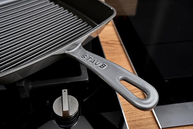 Staub Cast Iron 12-inch Square Grill Pan - Graphite Grey, Made in France