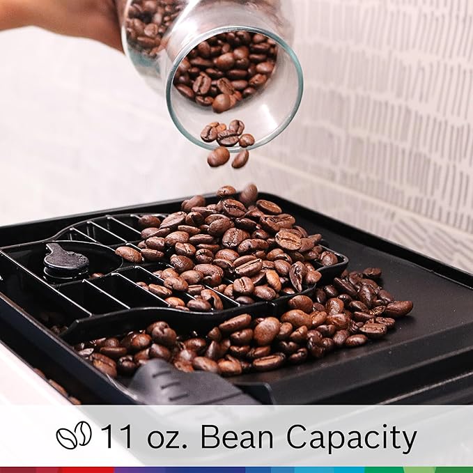 Bosch Fully Automatic Coffee and Espresso Machine - 36 Drinks, Double Cup Barista Style Super Coffee Maker - Touchscreen, Large Bean Capacity - Easy Clean, Maintenance - Silver - TQU60307