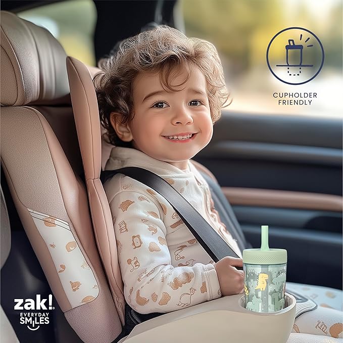 Zak Designs Peppa Pig Capri Toddler Tumblers For Travel or At Home, 9oz 2-Pack Double Wall Plastic Sippy Cups With Leak-Proof Design is Perfect For Kids (Peppa and Friends)
