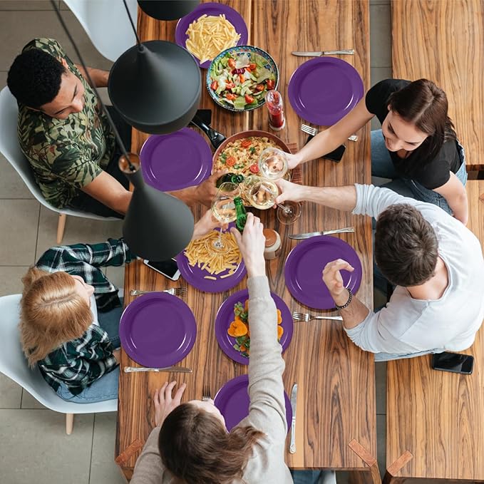 40Pcs Disposable Paper Plates Purple,Including 20pcs 9" and 20pcs 7" Plates,Strong and Sturdy Disposable Plates for Party, Dinner, Holiday, Picnic,Birthday Party, Dinner Table, Wedding