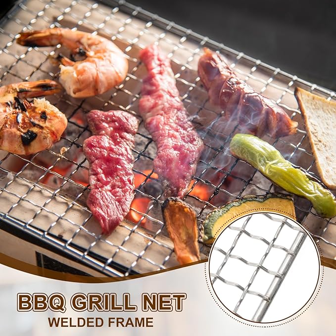 uxcell Cooling Racks, 5.9" x 5.9" Stainless Steel Barbecue BBQ Grill Net Mesh Rack Grate for Cooking, Roasting, Grilling, Oven & Dishwasher Safe, Silver